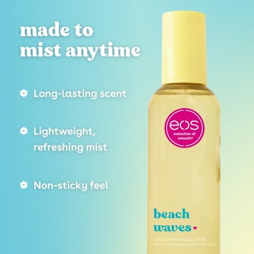 eos Cashmere Body Mist, Beach Waves, Coconut & Ocean Breeze, Hair & Body Mist for Women, Body Spray, Moisturizing, Hyaluronic Acid, Long-Lasting Fragrance, Vegan, Cruelty-free, 6 fl oz - Image 5