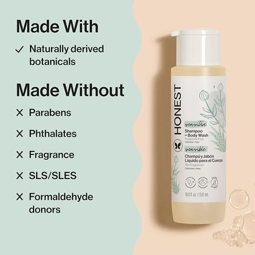 The Honest Company Shampoo & Body Wash, Tear-Free, Fragrance-Free, 18 fl oz - Image 4