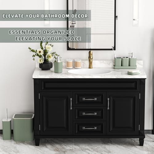 XLHOMO Bathroom Accessories Set - Gorgeous Sage Green Bathroom Set, 10PC - Image 6