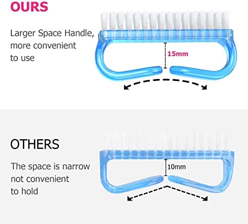 Larbois Handle Grip Nail Brush, Hand Fingernail Brush Cleaner Scrubbing Kit Pedicure for Toes and Nails Men Women (4 Pack) - Image 2