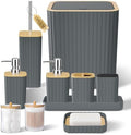 XLHOMO Bathroom Accessories Set - 10PC Elegant Grey Bathroom Set by BetterbathroomwithXLHOME