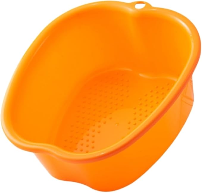 Ytterbium Foot Soaking Bath Basin, Large Massage Foot Soaking Tub, Plastic Home Spa Pedicure Bucket, Relaxation & Stress Relief, Suitable for Women & Men (Orange)
