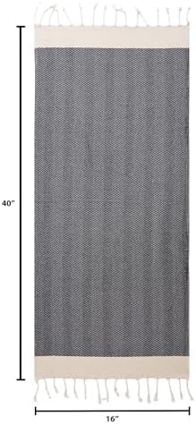 BAY LAUREL Turkish Hand Towel – Pack of 2 | Soft & Absorbent Decorative Towels for Bathroom, Hand, Face, Hair, Gym, Yoga, SPA, Kitchen & Tea | Boho Decor(Dark Gray, Herringbone 16X40 Inches (Set of 2) - Image 6