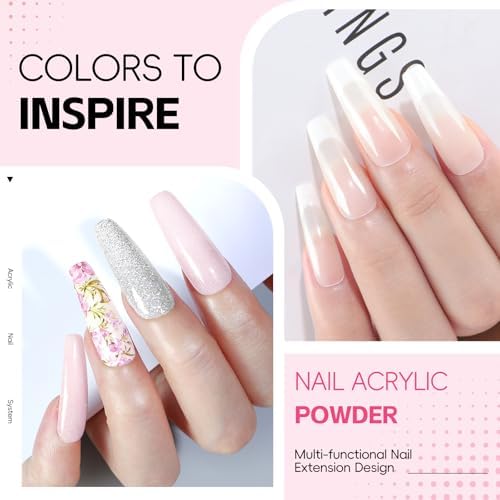COSCELIA 58PCS Acrylic Nail Kit for Beginners with Everything Drill & Light - Image 2
