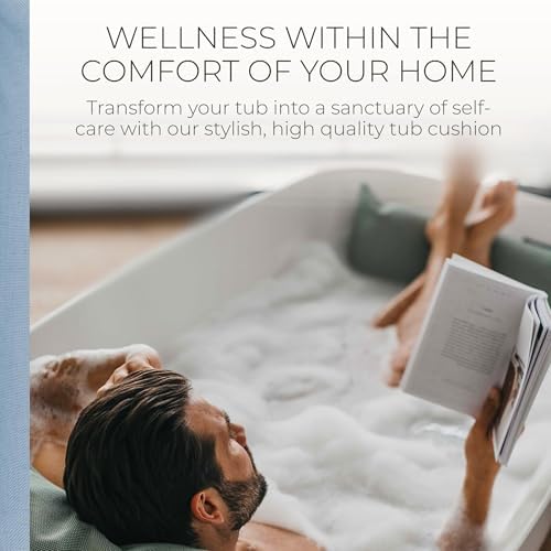 BADESOFA® Luxury Bathtub Pillow for Feet in Blue, Quick-Drying - Image 3