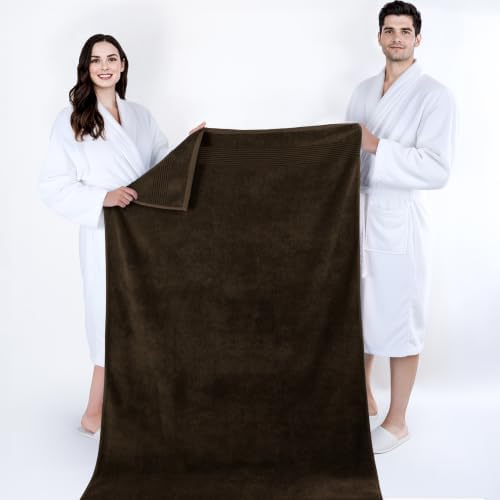 Cotton Paradise 100% Cotton Turkish Towel Set, Soft Absorbent Quick Dry, 2 Piece 35x70 Bath Sheet Set, Chocolate Brown - Image 5