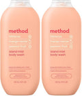 Method Body Wash, Island Mist, Hibiscus + Mango Nectar + Passion Fruit notes, 18oz, (Pack of 2) by method