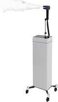 3 In 1 Standing Nano Hair Steamer Heated Micro Mist Spray Negative Ion Blue Light Hair Care Nanoscale Steamer for Deep Conditioning with Removable Nozzle & Wheels, 10 Levels Fog Output, 0.13Gal Tank