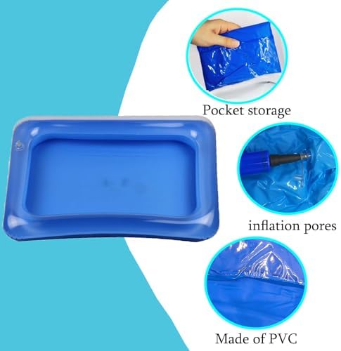 Inflatable Pool Foot Bath Basin, Portable Foot Bath Basin, Foot Soaking Bath Basin for Pool Entry Ladder, Swimming Pool Clean Feet Pedicure Supplies (Square) - Image 5