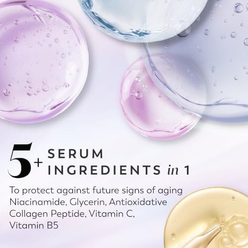 Olay Super Serum Body Lotion, SPF 30, Daily UV Protection, 24hr Long Lasting Hydration, 5+ Ingredient Complex for Bright Even Firm Luminous Skin, Prevents Aging, Peach & Sweet Cream Scent, 17 fl oz - Image 3