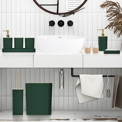XLHOMO Bathroom Accessory Set - 10PC Gorgeous Green Bathroom Set - Image 2
