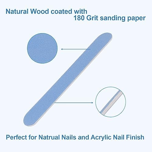 Mini Nail Files Bulk (100 Pcs), Double Sided Emery Board Nail File for Nature Nails, Manicure Tool Set Disposable Colorful Nail File for Home Salon Use Travel Size Men Women Kids Wood Board - Image 3