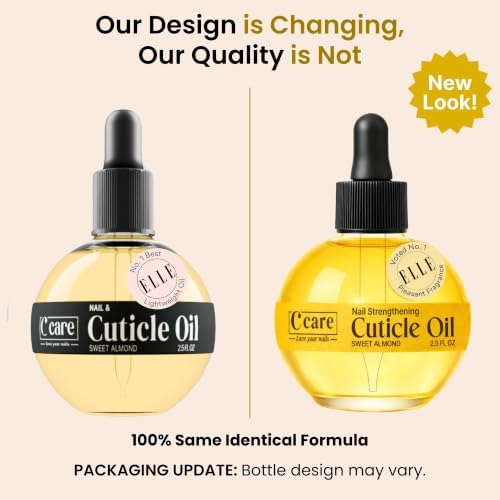 C CARE Sweet Almond Cuticle Oil for Nails, 2.5 oz – Overnight Cuticle Repair Oil for Dry Cuticles, Nail Strengthener & Moisturizer, Includes Dropper & Brush - Image 2