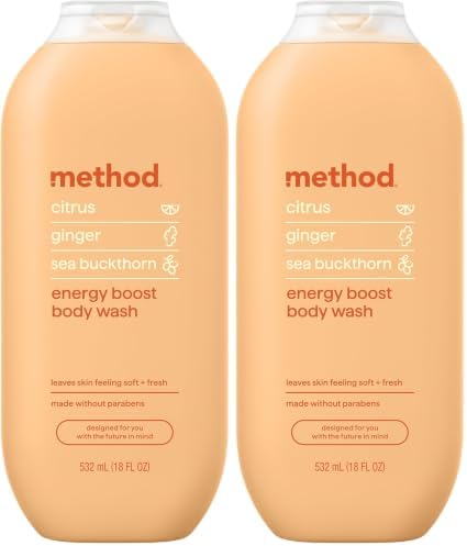 Method Body Wash, Energy Boost, Paraben and Phthalate Free, 18 oz (Pack of 2) by method
