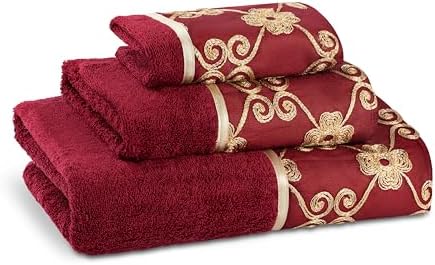 Zahari Home Elegant Rose Classic Luxury Bath Towel Set - 3 Piece Towel Set - Bath Towel, Hand Towel and Wash Towel for Contemporary Bathroom Decor by ZahariHome