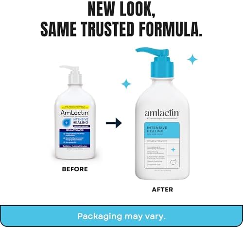 AmLactin Intensive Healing Body Lotion for Dry Skin - 14.1 oz and 7.9 oz Pump Bottles - 2-in-1 Exfoliator & Moisturizer with Ceramides & 15% Lactic Acid - Image 2