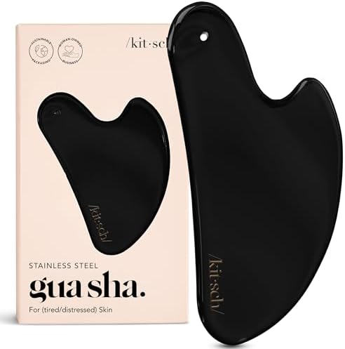 Kitsch Stainless Steel Guasha Tool for Face - Matte Black by Kitsch