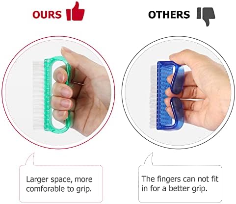 Larbois Handle Grip Nail Brush, Hand Fingernail Brush Cleaner Scrubbing Kit Pedicure for Toes and Nails Men Women (4 Pack) - Image 3