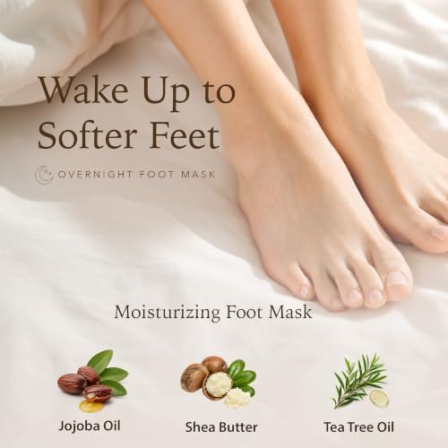 Epielle TruWrap Fit Overnight Advanced Moisturizing Foot Mask 3-Pack, Jojoba Oil, Shea Butter, Tea Tree Oil for Dry Cracked Feet - Image 3