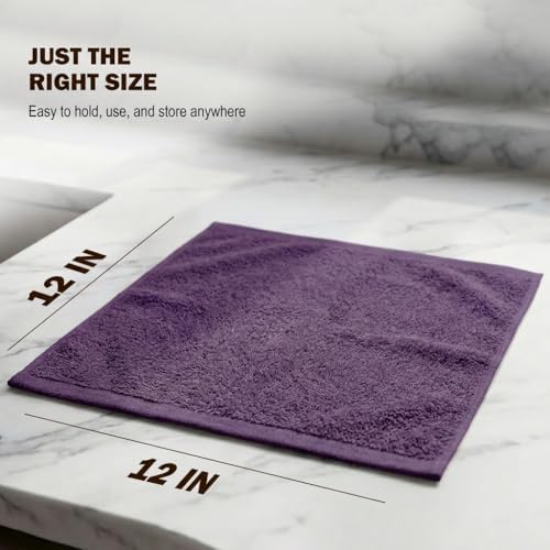 Utopia Towels 24 Pack Washcloths, 12x12 in, 100% Cotton, Plum - Image 6