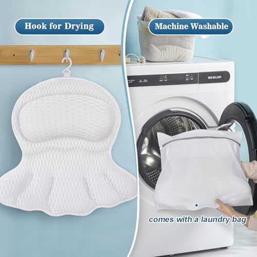 Bath Pillows for Tub - Soft, Relaxing Bathtub Accessory, Quick-Dry 4D Mesh - Image 5