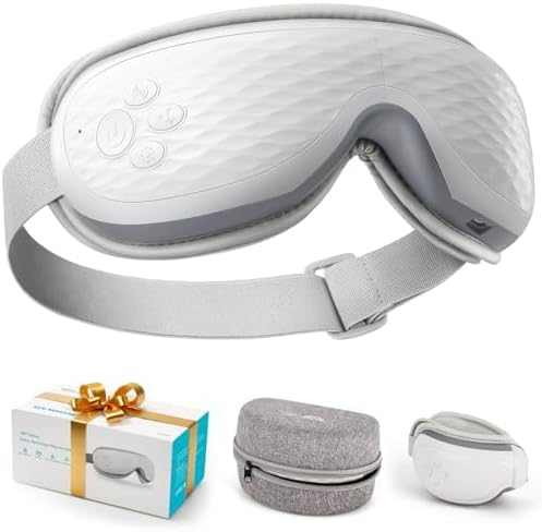 ALLJOY Eye Massager with Heat, Mothers Day Gifts for Women Men, Bluetooth Music Sleep Mask for Migraine Relief, Eye Strain, Dark Circles & Dry Eyes