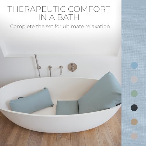 BADESOFA® Luxury Seat Cushion for Bath | Premium-Quality Materials | Comfortable & Quick-Drying | Washable Bath Pillow in Blue | Home Spa | Suitable for Bathtub, Steam Sauna & Hot Tub - Image 2