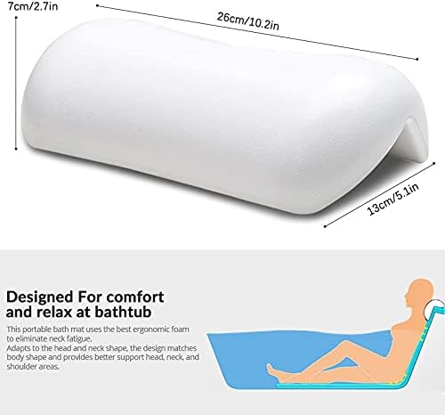 SPA Bath Pillow Non-Slip Bathtub Headrest Soft Waterproof Bath Pillows with Suction Cups Easy to Clean Bathroom Accessories (1pc) - Image 3