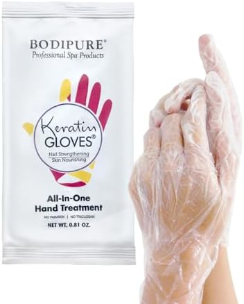 Bodipure All-In-1 Moisturizing Hand Mask, Keratin & Vitamin E Hand Mask for Dry Cracked Hands, Natural Moisturizing Gloves Formula, Strengthen Nails & Repair Hands 50 Pairs - Image 2