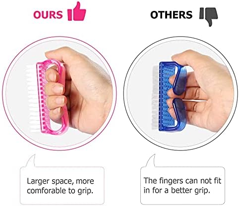 Larbois Handle Grip Nail Brush, Hand Fingernail Brush Cleaner Scrubbing Kit Pedicure for Toes and Nails Men Women (4 Pack) - Image 3