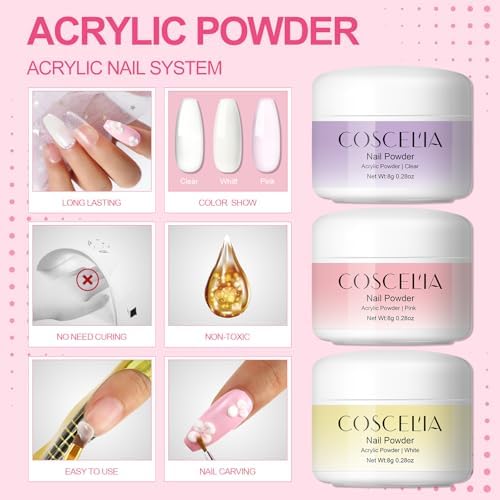 COSCELIA Acrylic Nail Kit for Beginners with Everything Drill & Light - Image 4