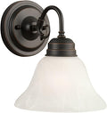 Design House 514497 Millbridge Wall Light Traditional 1-Light Indoor Dimmable Light with Alabaster Glass for Bathroom Hallway Foyer, Oil Rubbed Bronze