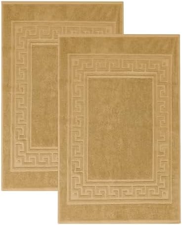 Superior Hotel & Spa Quality Bath Mat Set of 2, Made of Long-Staple Combed Cotton, Durable and Washable Bathroom Mat 2-Pack - Toast, 22" x 35" each by SUPERIOR