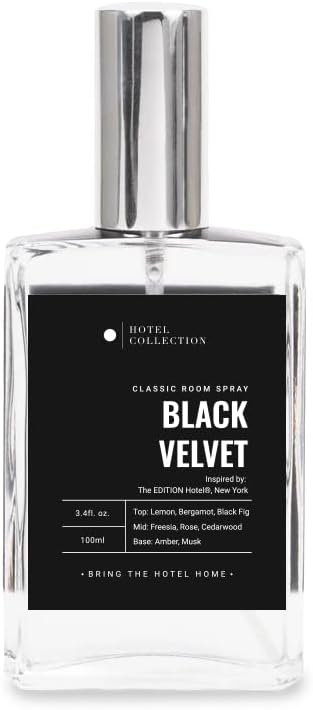 Hotel Collection Air Freshner - Oil Spray for Aromatherapy - Scents Include Blonde Woods, Rose & Black Fig - Refined Hotel Room Spray - Black Velvet, 100mL/3.4oz