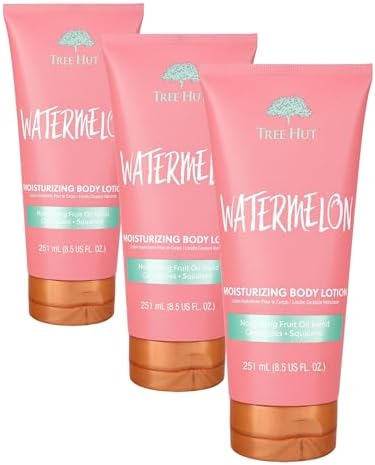 Tree Hut Watermelon Moisturizing Body Lotion | Ceramide and Squalene Formula Helps Protect Skin | Long-lasting Hydration Leaves Skin Feeling Soft & Moisturized | 8.5 fl oz. (Pack of 3) by TreeHut
