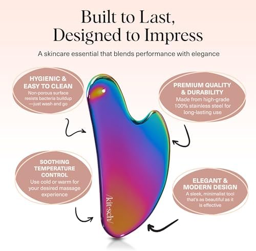 Kitsch Stainless Steel Guasha Tool for Face, Iridescent - Image 4