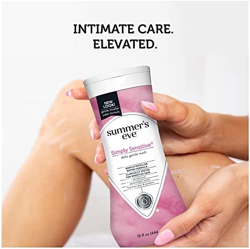 Summer's Eve Simply Sensitive All-Over Daily Feminine Wash, Gentle pH-Balanced Body Wash for Women, Removes Vaginal Odor, 15 Fl Oz (Pack of 2) - Image 3