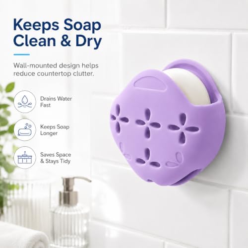 2-Pack Silicone Shower Steamer Holder with Suction Cups, 3.28 Inch Tray Set - Image 6