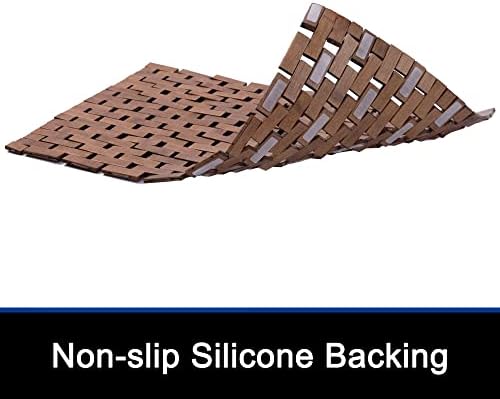 Bath Mat Bathroom Rugs Floor Wood Shower Bathtub Waterproof Non Slip Accessories 16x24 Inch Easy to Clean, Walnut, 1 pc - Image 5