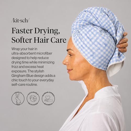 Kitsch XL Microfiber Hair Towel Wrap for Women - Image 2