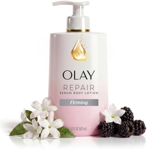 Olay Firming Body Lotion for Women, 96HR Moisture, Lightweight Visible Firming Care, with Vitamin B3 & Collagen Peptide, Free of Parabens & Phthalates, Blackberry & Moonflower Scent, 17 fl oz by Olay