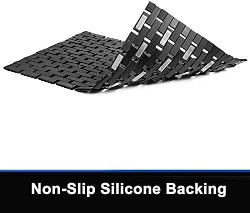 Rayon derived from Bamboo Bath Mat Bathroom Rugs Floor Wood Shower Bathtub Waterproof Non Slip Accessories 16x24 Inch Easy to Clean,Black,1 pc - Image 5
