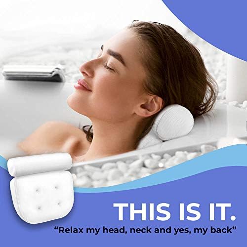 IndulgeMe Luxury Bath Pillow for Tub - Non-Slip Head, Back, Shoulder and Neck Support, Bathtub Spa Pillow with Extra Large Suction Cups, Fits All Bathtub, Hot Tub, Jacuzzi Spas - Image 2
