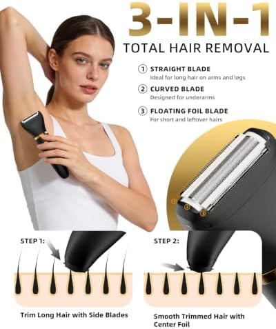 Ufree 3-in-1 Bikini Trimmer Electric Razors for Women, Gifts for Women - Image 3