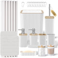 XLHOMO Bathroom Set - 25PC White Bathroom Set with Shower Curtain and Rugs by BetterbathroomwithXLHOME
