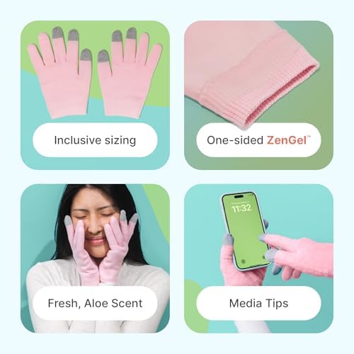 ZenToes Moisturizing Gloves for Dry Hands, Gel Lined, Cotton, 1 Pair - Image 3