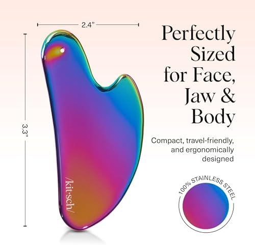 Kitsch Stainless Steel Guasha Tool for Face, Iridescent - Image 5