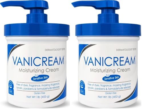 Vanicream Moisturizing Cream with Pump Dispenser, 16 Oz, Pack of 2, Formulated without Common Irritants for Sensitive Skin, Body & Face Moisturizer, Restores Moisture & Soothes Irritated Areas by Vanicream