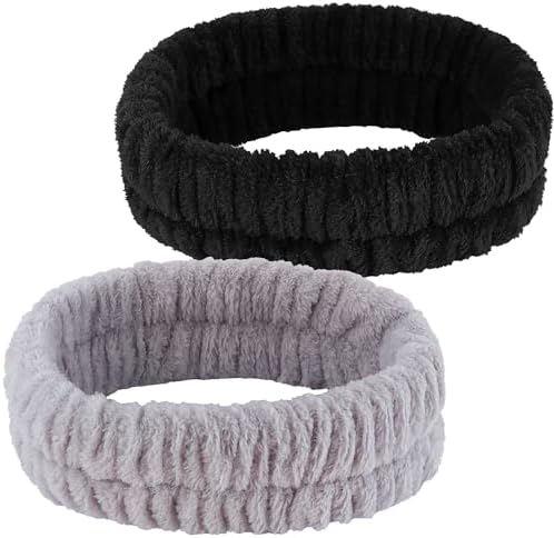 YGQQOY Spa Headband, Makeup Headband for Washing Face,Black and Grey by YGQQOY