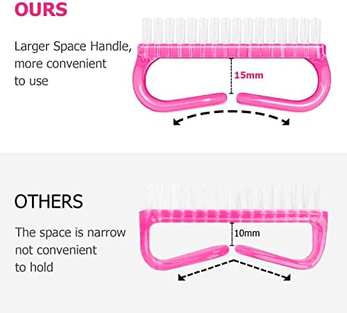 Larbois Handle Grip Nail Brush, Hand Fingernail Brush Cleaner Scrubbing Kit Pedicure for Toes and Nails Men Women (4 Pack) - Image 2